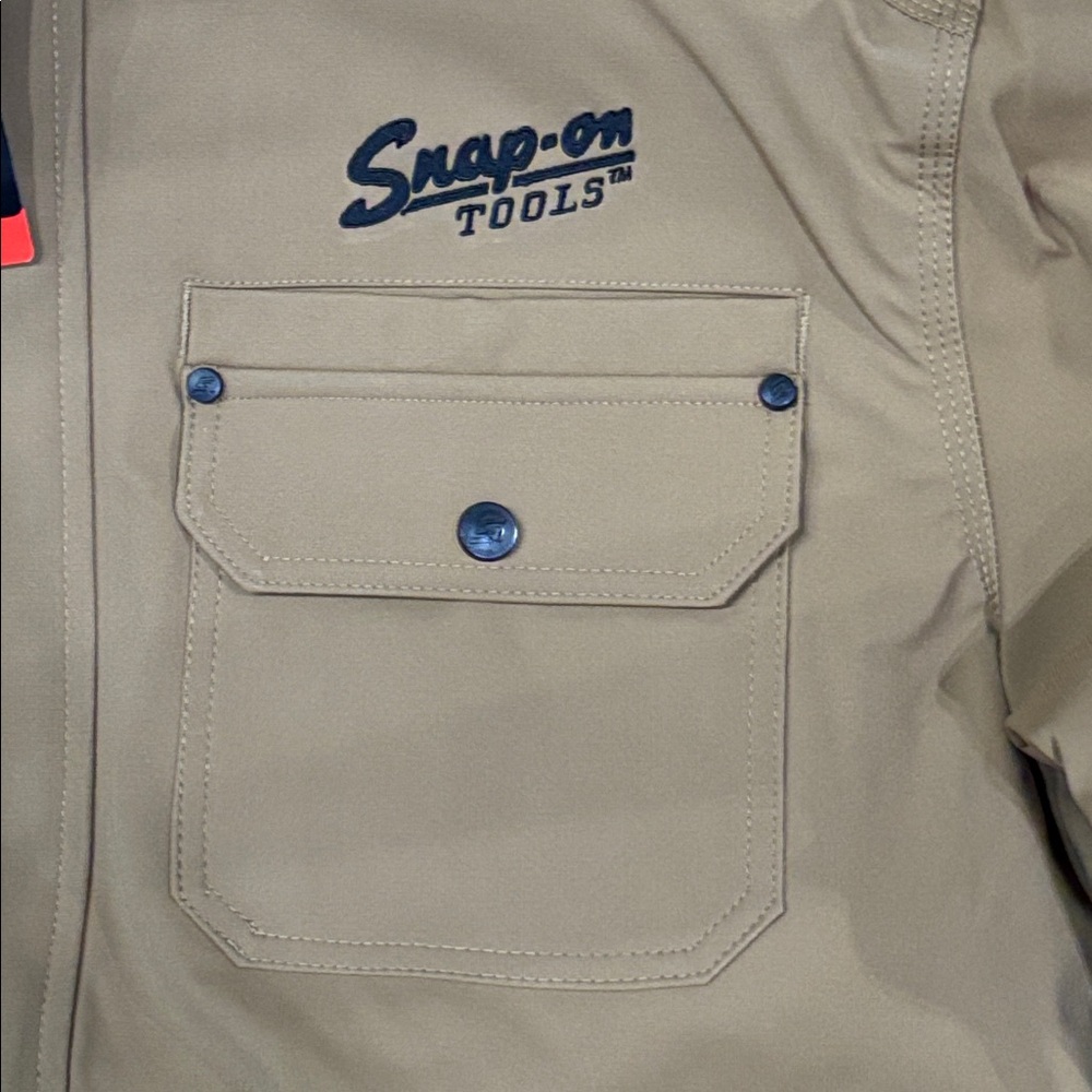 Snap-on Tools Hooded Work Jacket Wind & Water Resistant Tan XL NWT — Size XL - Picture 3 of 13